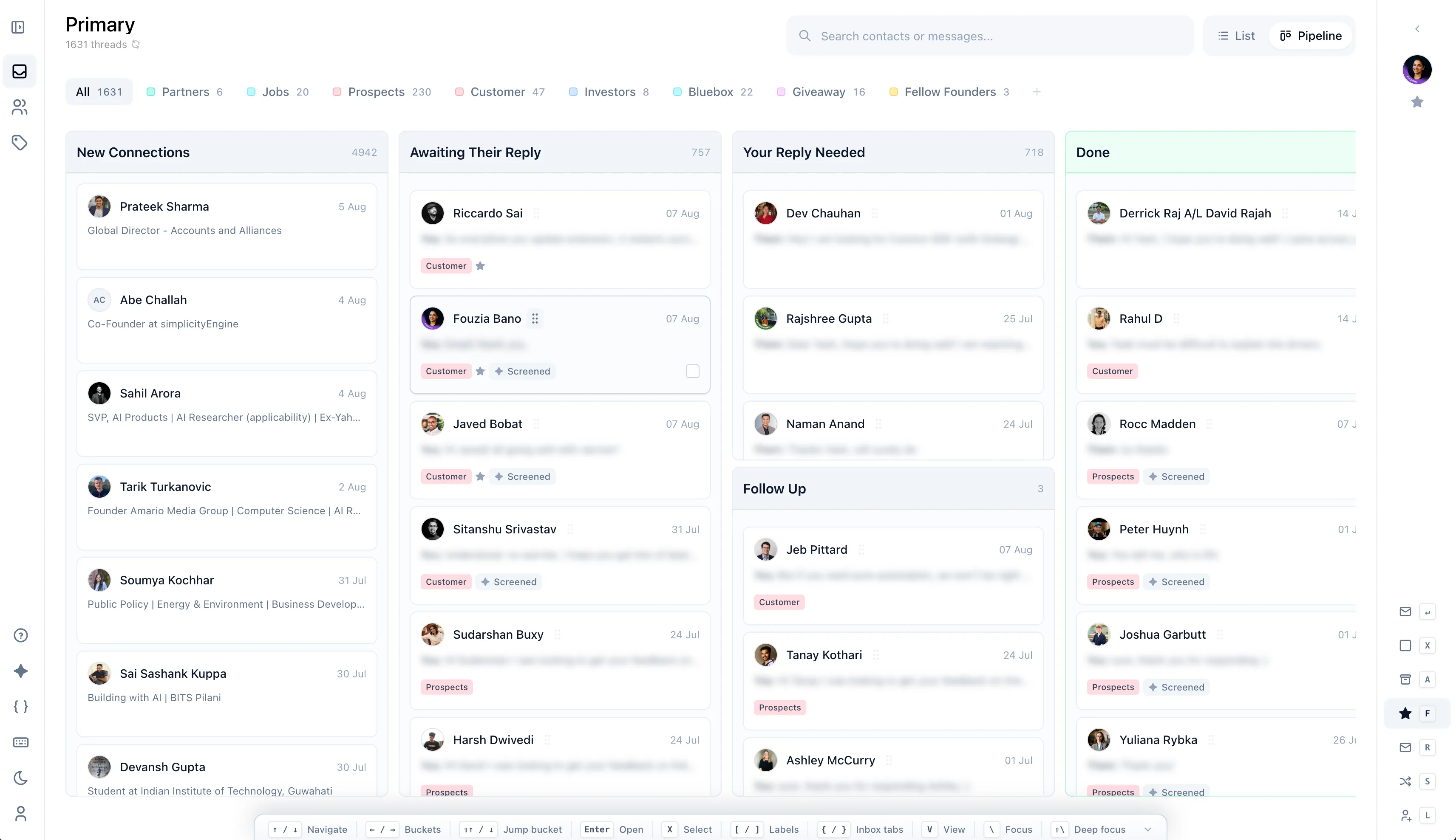 Pipeline screenshot in Narrow