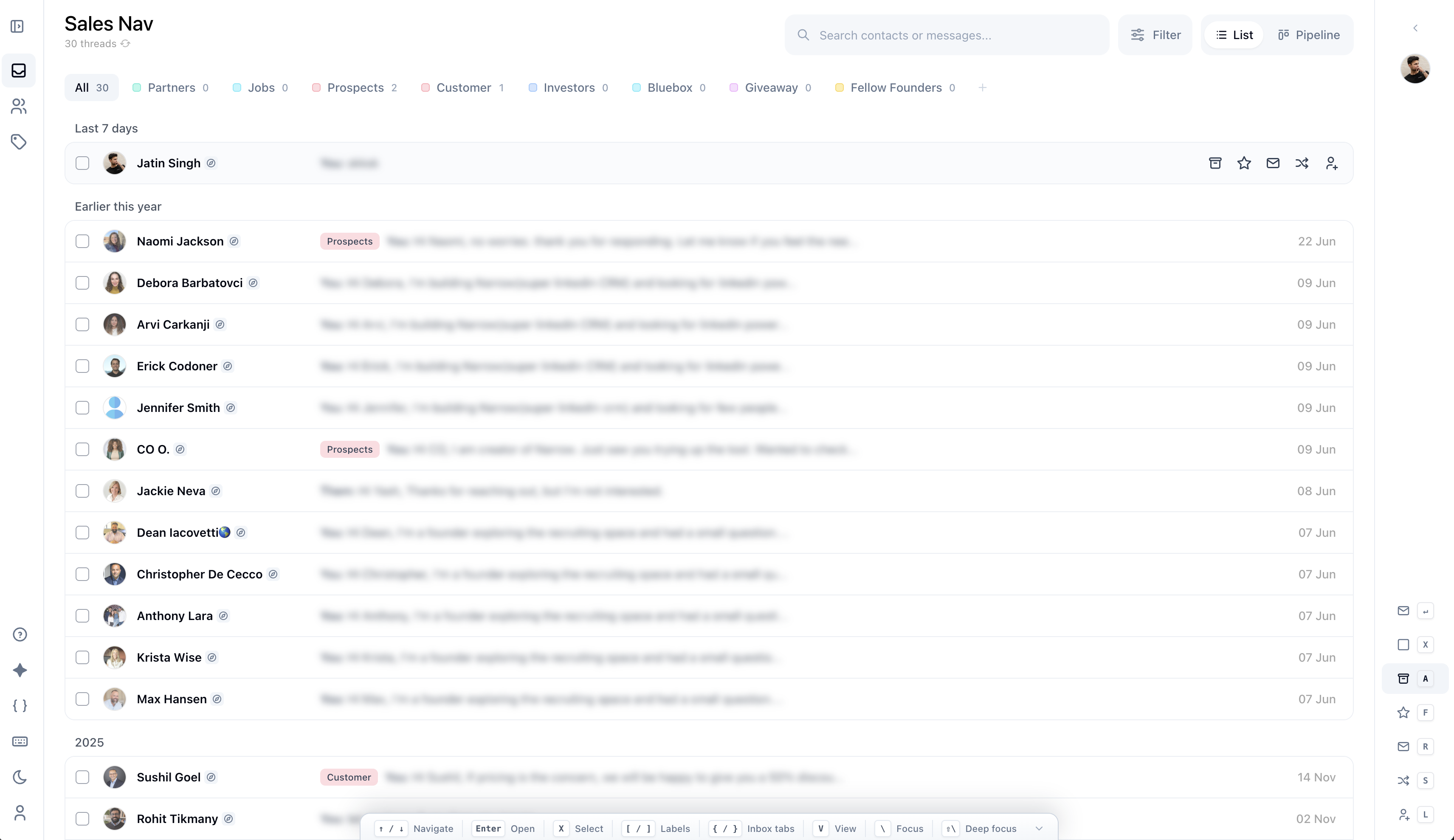 Sales Navigator screenshot in Narrow