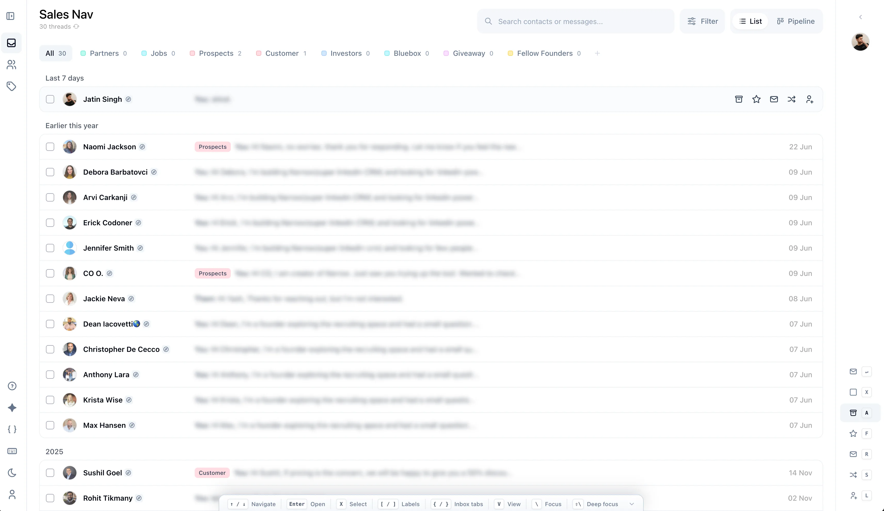Sales Navigator screenshot in Narrow